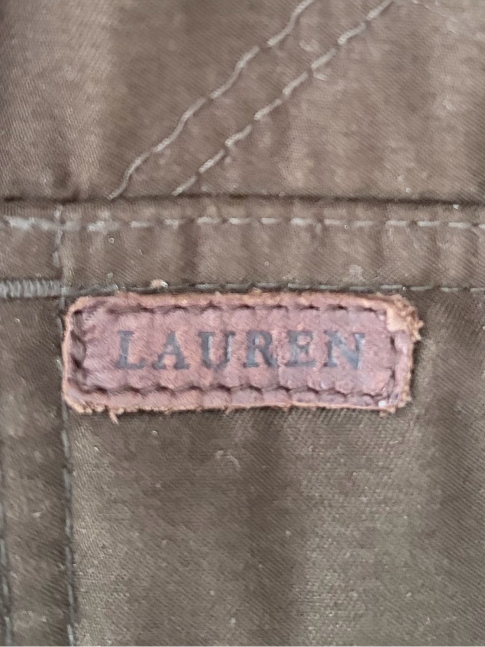 Vintage Lauren Ralph Lauren Barn Jacket Quilted Field Coat Olive Green Small - Picture 11 of 16